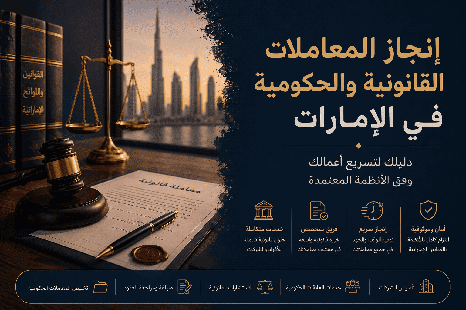 You are currently viewing إنجاز المعاملات القانونية والحكومية في الإمارات: دليلك لتسريع أعمالك وفق الأنظمة المعتمدة