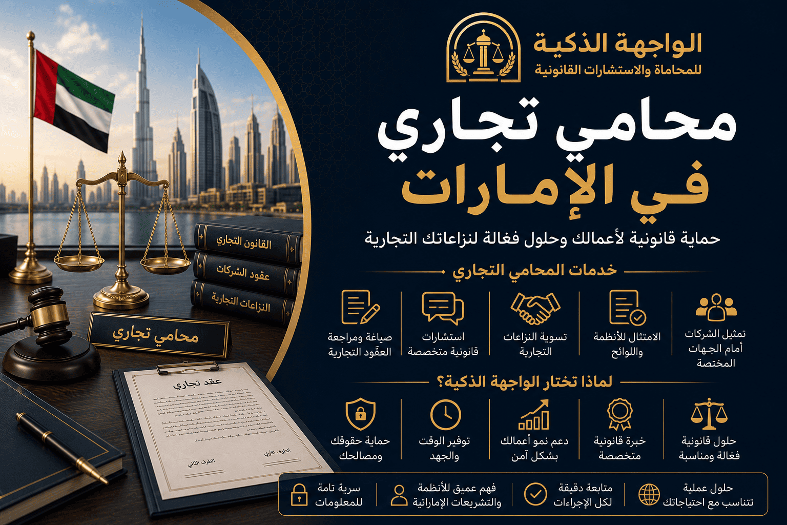 You are currently viewing محامي تجاري في الإمارات | خدمات قانونية متخصصة للشركات والأفراد